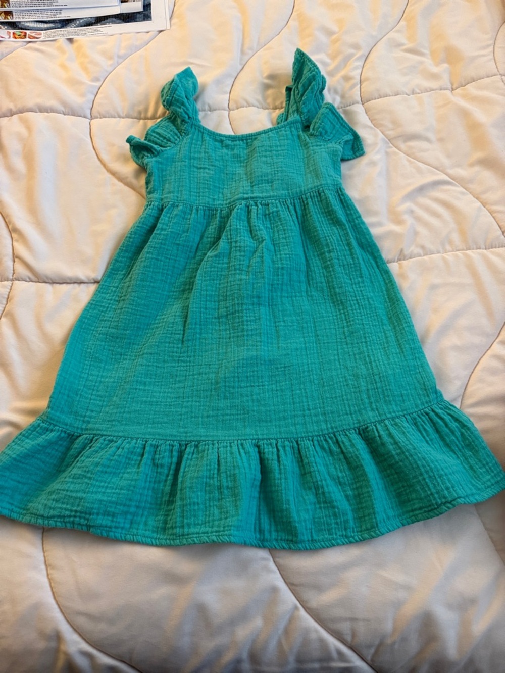 Girls' Teal Ruffle Sundress